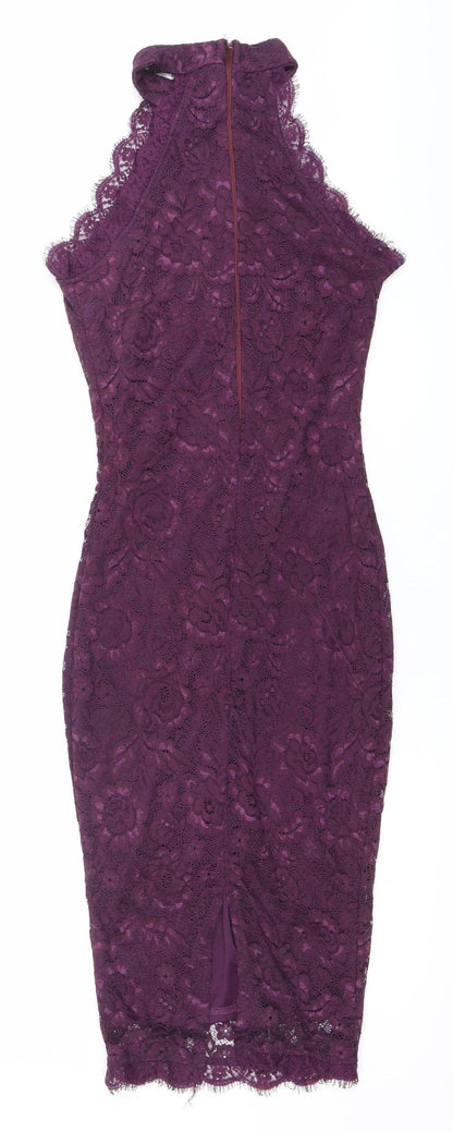 AX Paris Womens Purple Lace Bodycon Knee Length Dress Size 8