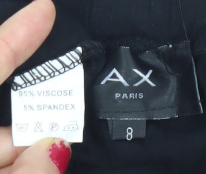 AX Paris Womens Black Beaded Halter Party Tank Top Size 8