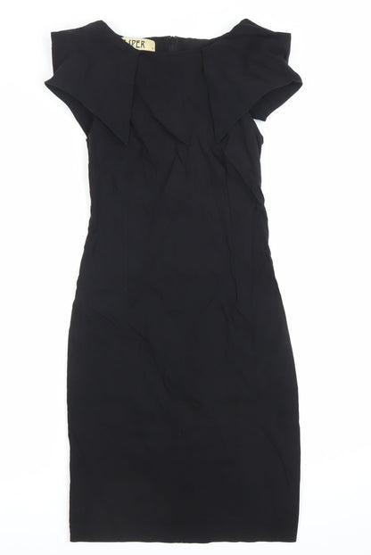 Vesper Womens Black Sheath Knee Length Stretch Dress Size 8