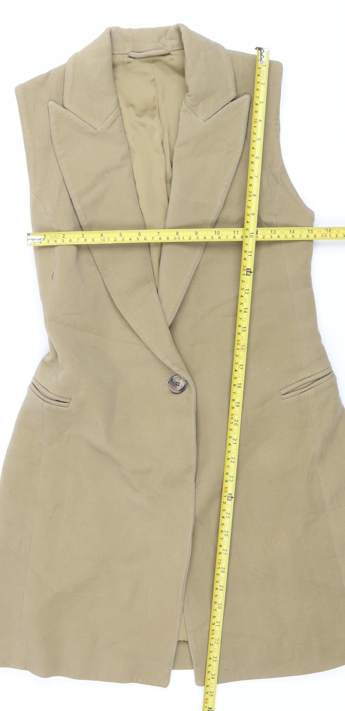 & Other Stories Women’s Beige Mid-Length Waistcoat Size 8