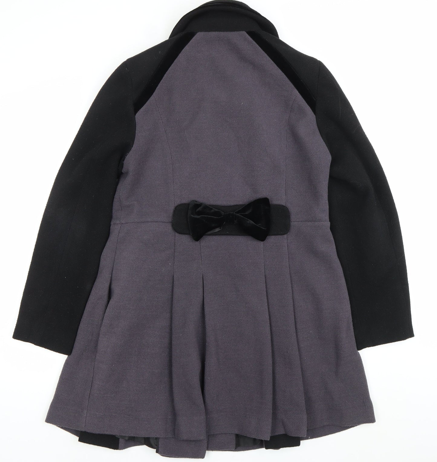 Sugarhill Boutique Women’s Grey Black Pea Coat UK 16 Double Breasted