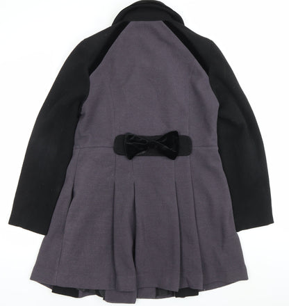 Sugarhill Boutique Women’s Grey Black Pea Coat UK 16 Double Breasted