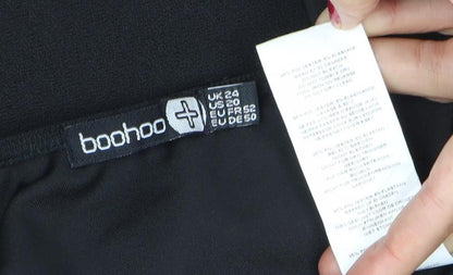 Boohoo Women Black Size 24 Plus Bodycon One Shoulder Ruffle Dress