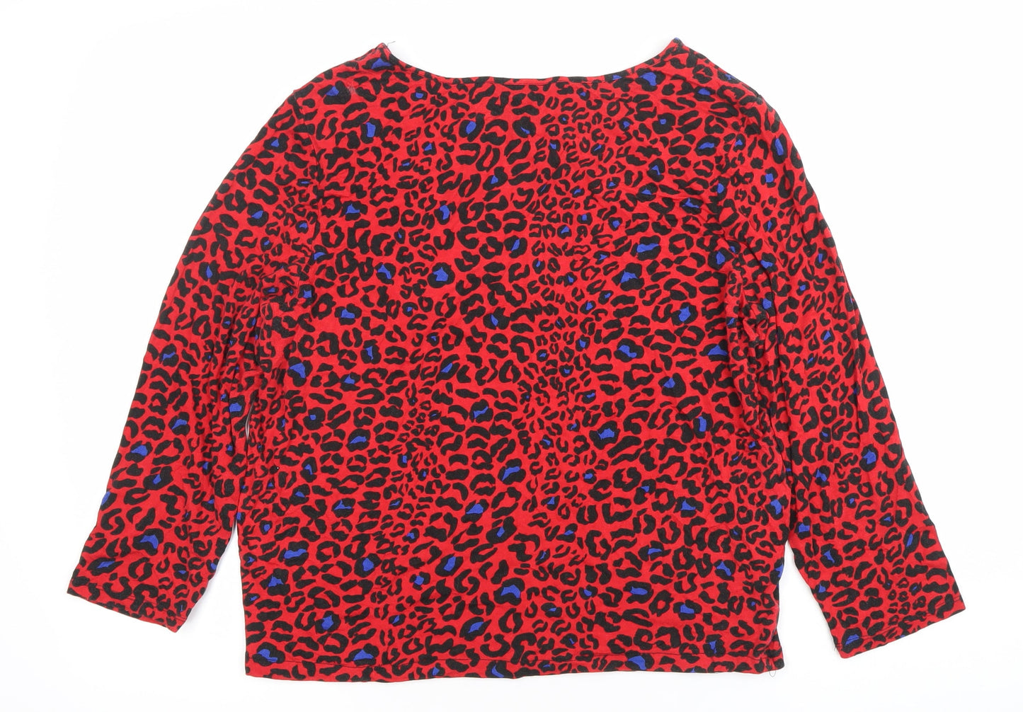Roman Women’s Red Animal Print Tunic Top Size 14 Long Sleeve