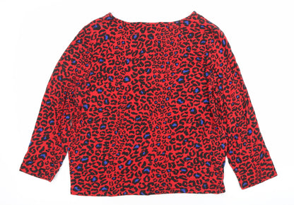 Roman Women’s Red Animal Print Tunic Top Size 14 Long Sleeve