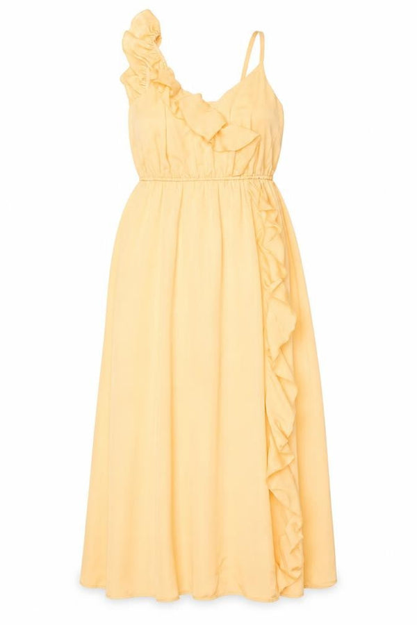 Jarlo Women’s Orange Maxi Dress Size 12 One Shoulder Ruffle