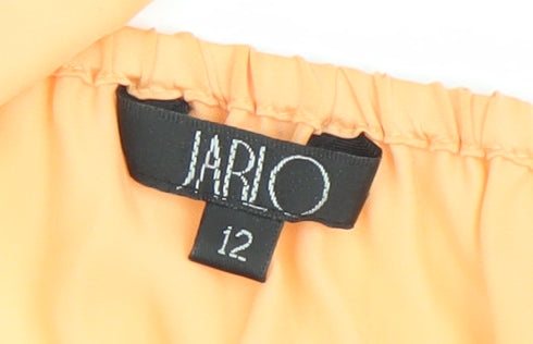 Jarlo Women’s Orange Maxi Dress Size 12 One Shoulder Ruffle