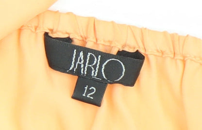 Jarlo Women’s Orange Maxi Dress Size 12 One Shoulder Ruffle