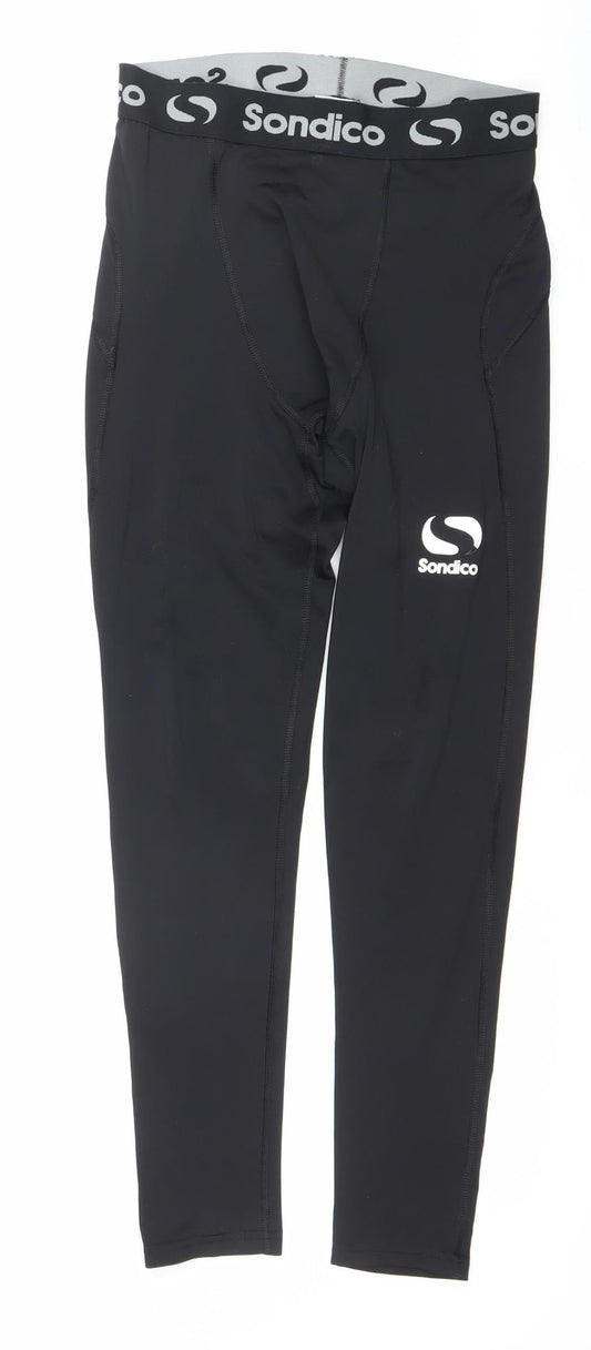 Sondico Men’s Black Compression Sports Leggings Size M Slim Fit