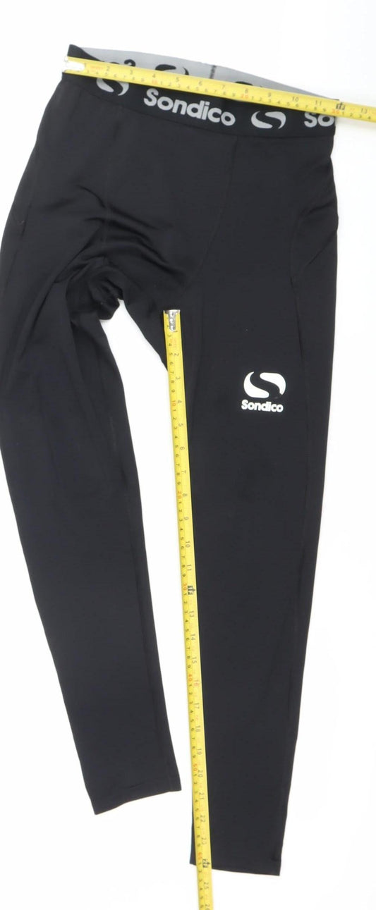 Sondico Men’s Black Compression Sports Leggings Size M Slim Fit