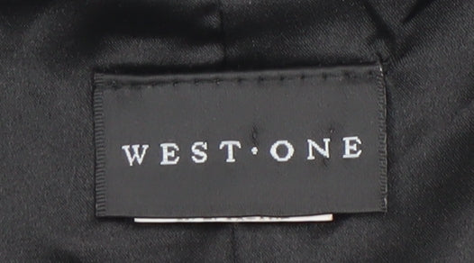 West One Womens Black Grey Sheath Dress Size 14 Knee Length Sleeveless