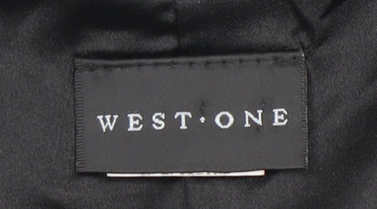 West One Womens Black Grey Sheath Dress Size 14 Knee Length Sleeveless