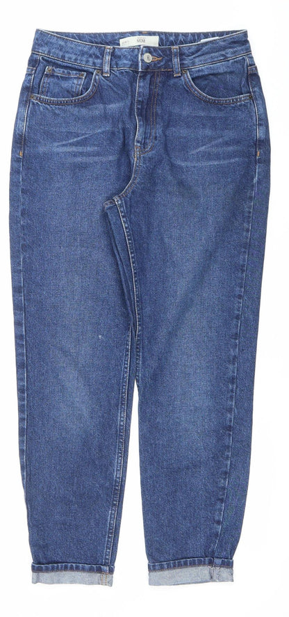 Topshop Women’s Blue Mom Jeans W28 L32 High Rise Cotton