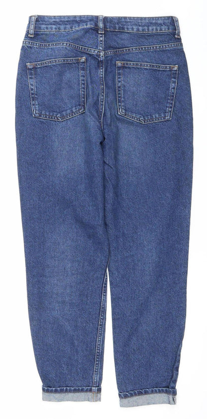 Topshop Women’s Blue Mom Jeans W28 L32 High Rise Cotton