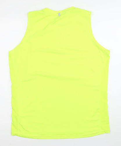Crane Men's Yellow Sleeveless Tank Top L Moisture Wicking