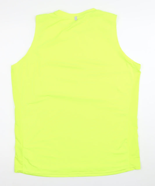 Crane Men's Yellow Sleeveless Tank Top L Moisture Wicking