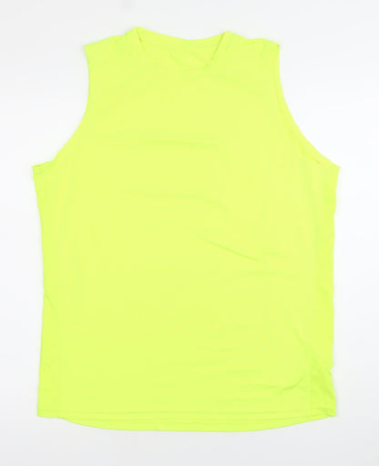 Crane Men's Yellow Sleeveless Tank Top L Moisture Wicking