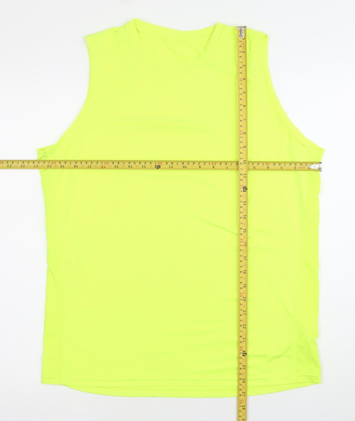 Crane Men's Yellow Sleeveless Tank Top L Moisture Wicking