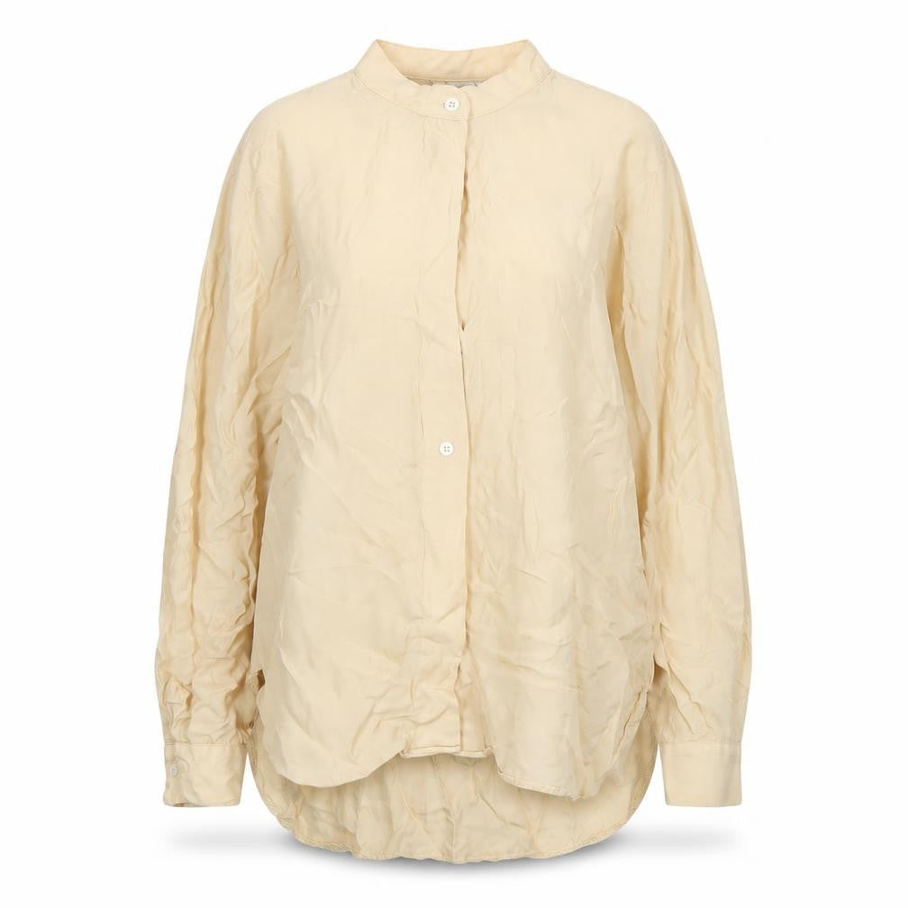 Womens UK Size M Zara Beige Basic Button-Up