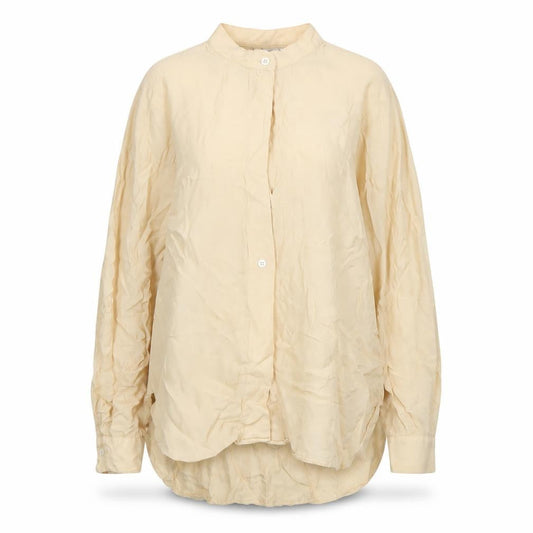 Womens UK Size M Zara Beige Basic Button-Up