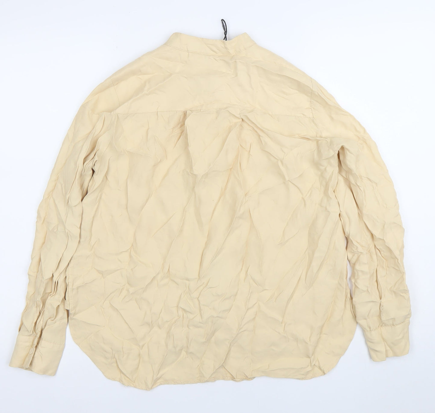Womens UK Size M Zara Beige Basic Button-Up