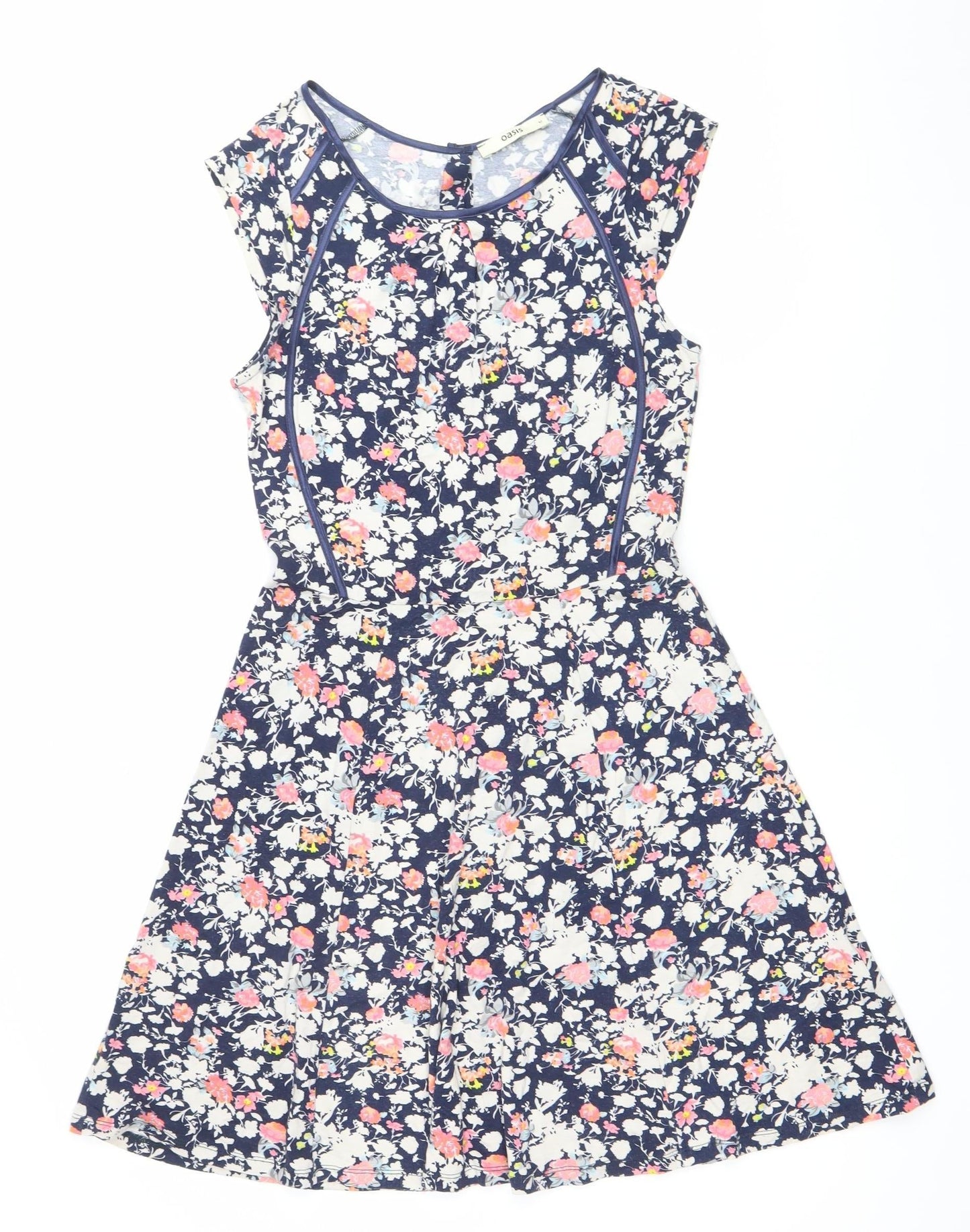 Oasis Womens Multicoloured Floral Fit & Flare Dress M
