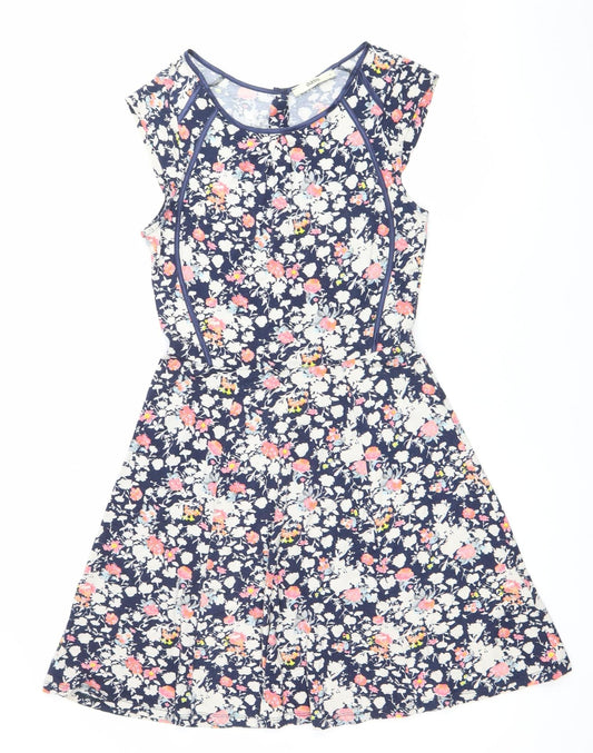 Oasis Womens Multicoloured Floral Fit & Flare Dress M