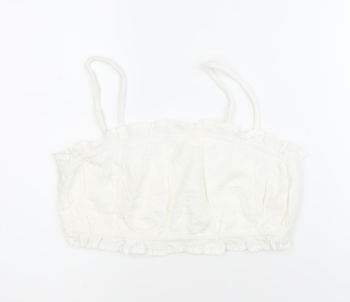 Dizzy Lizzy Women’s White Ruffle Camisole Tank Top Size M