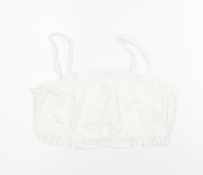 Dizzy Lizzy Women’s White Ruffle Camisole Tank Top Size M