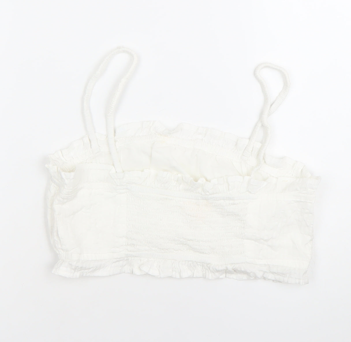 Dizzy Lizzy Women’s White Ruffle Camisole Tank Top Size M