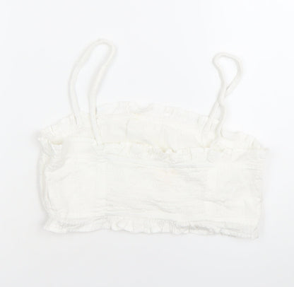 Dizzy Lizzy Women’s White Ruffle Camisole Tank Top Size M