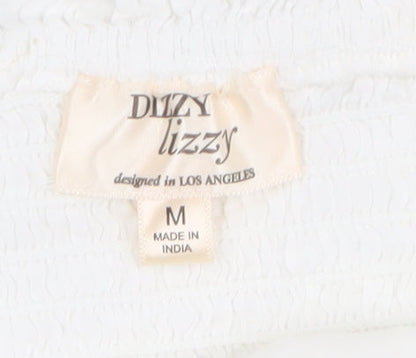 Dizzy Lizzy Women’s White Ruffle Camisole Tank Top Size M