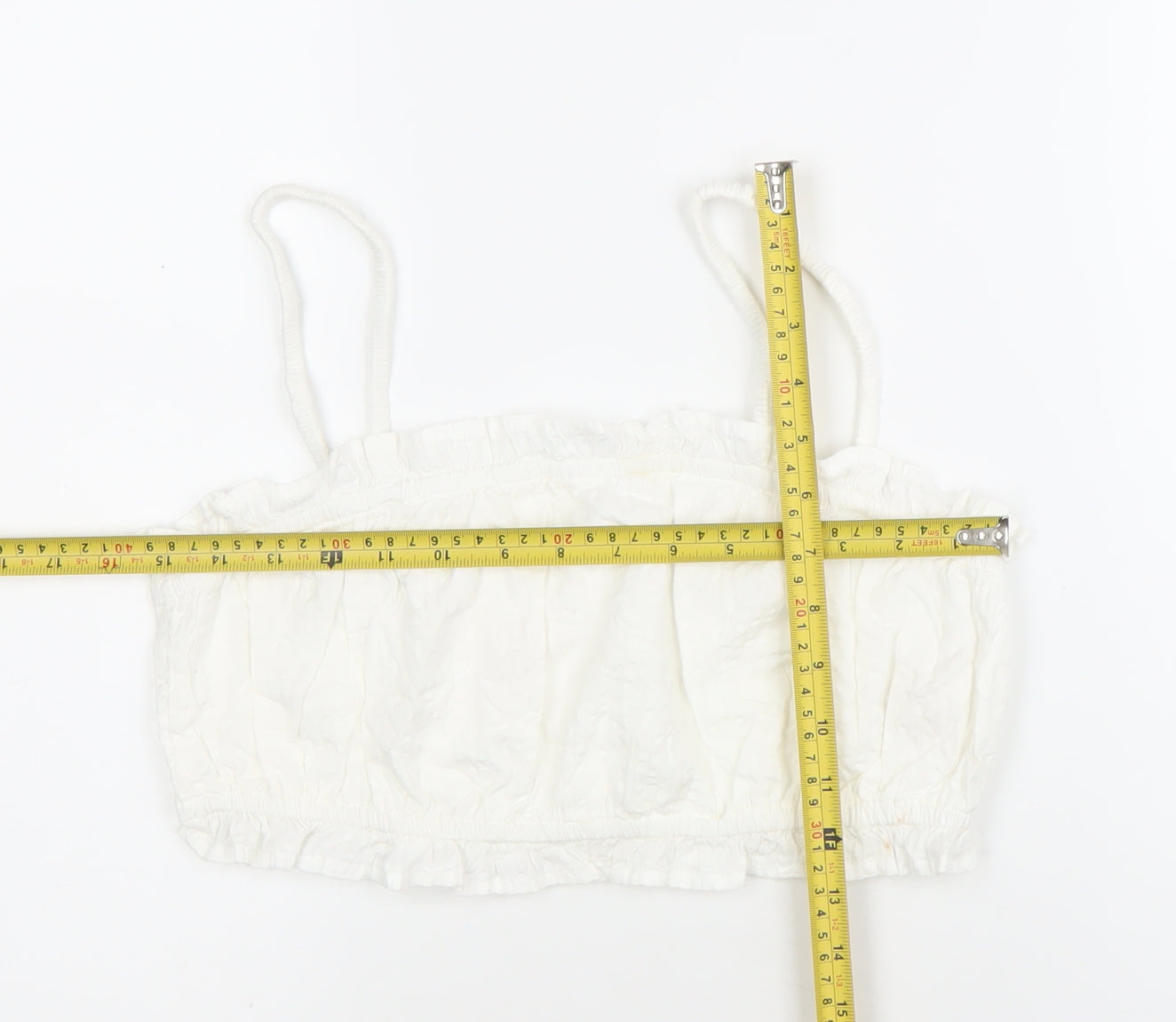 Dizzy Lizzy Women’s White Ruffle Camisole Tank Top Size M
