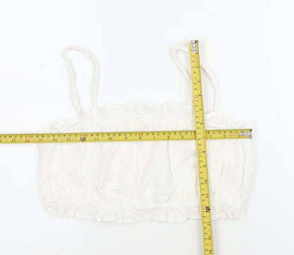 Dizzy Lizzy Women’s White Ruffle Camisole Tank Top Size M