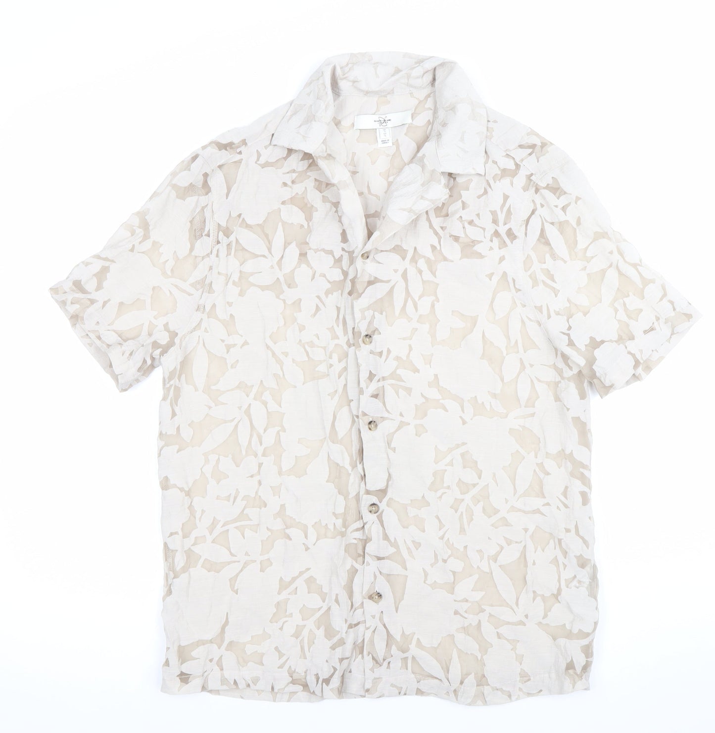 Womens UK Size S River Island Beige Classic Button-Up
