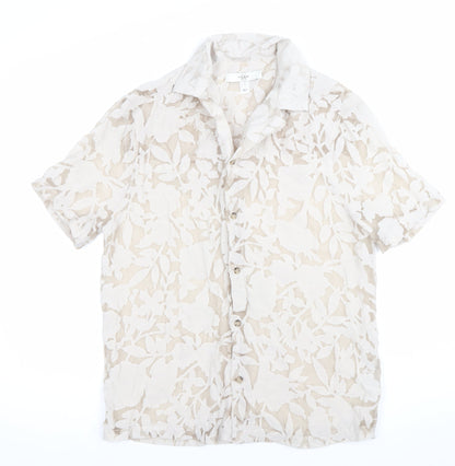 Womens UK Size S River Island Beige Classic Button-Up