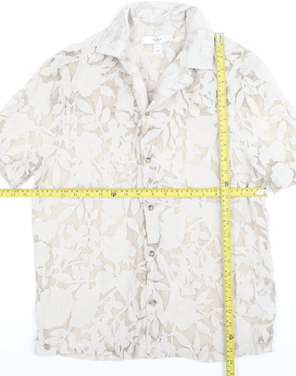 Womens UK Size S River Island Beige Classic Button-Up