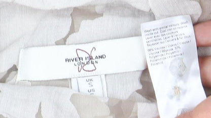 Womens UK Size S River Island Beige Classic Button-Up