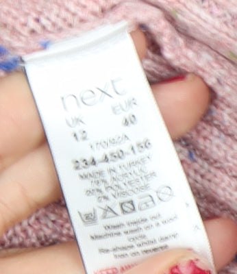 Womens UK Size 12 NEXT Pink Pullover Jumper