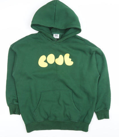CiCi Loud & Proud Green Cotton Pullover Hoodie Women M