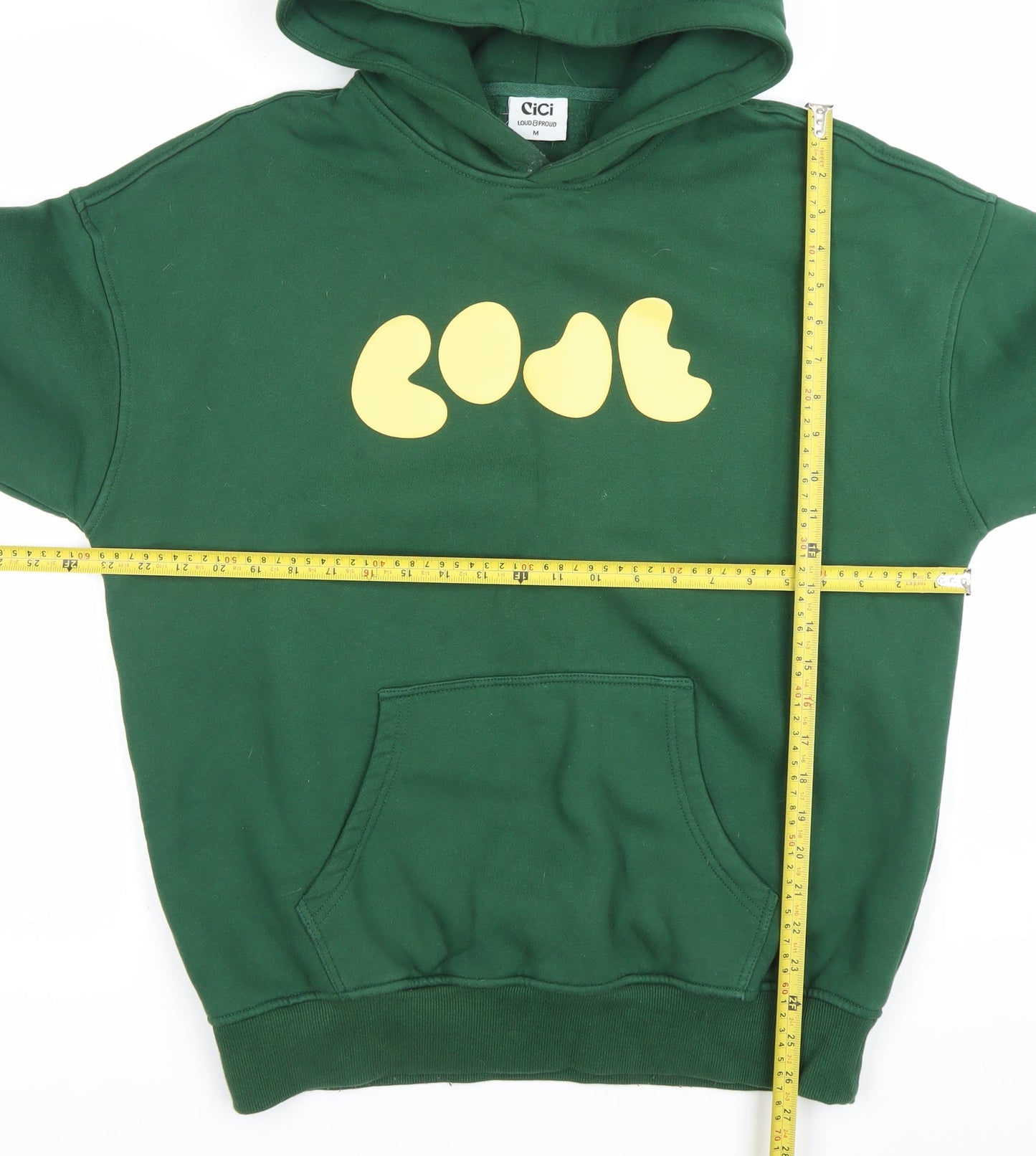 CiCi Loud & Proud Green Cotton Pullover Hoodie Women M