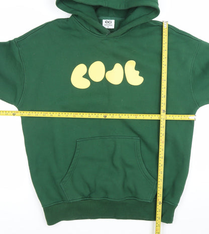 CiCi Loud & Proud Green Cotton Pullover Hoodie Women M