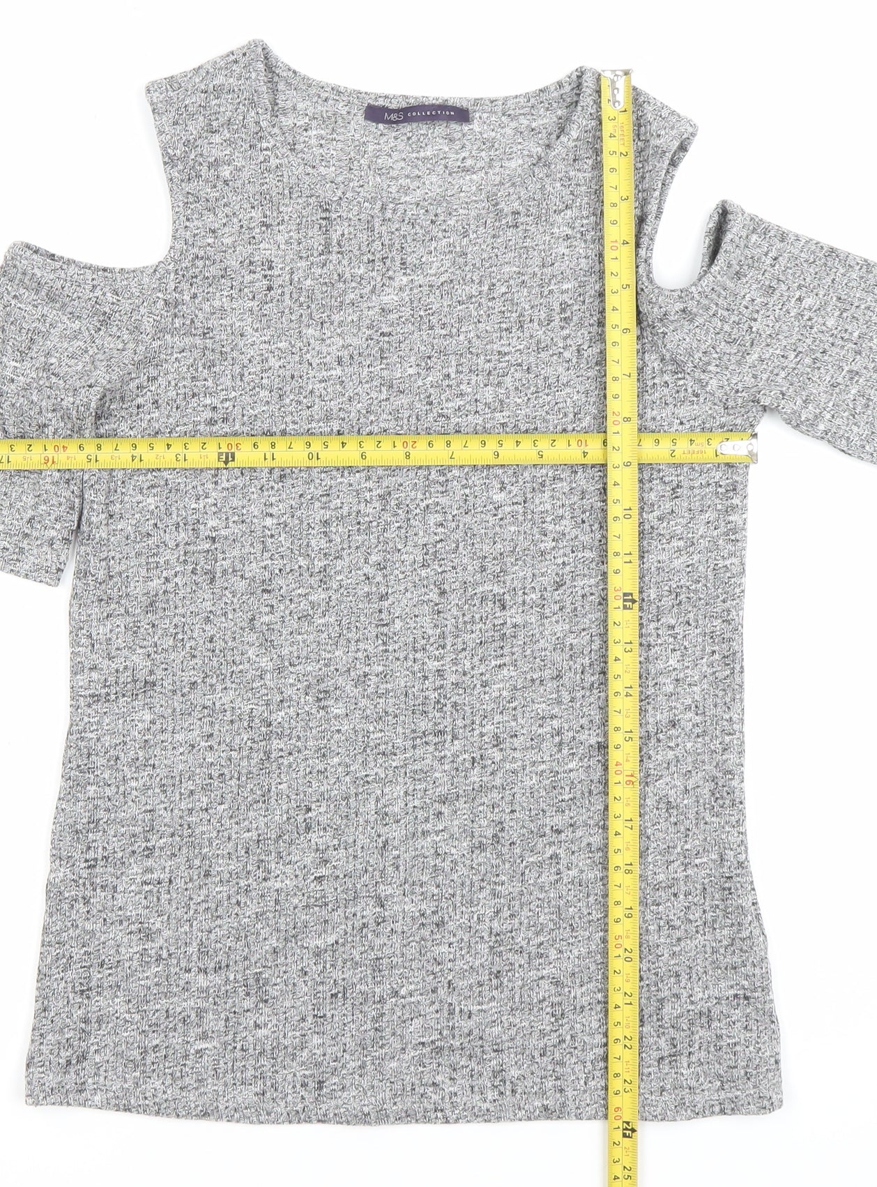 Womens UK Size 10 Marks and Spencer Grey Basic T-Shirt
