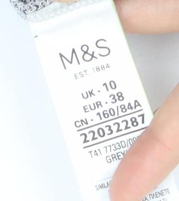 Womens UK Size 10 Marks and Spencer Grey Basic T-Shirt