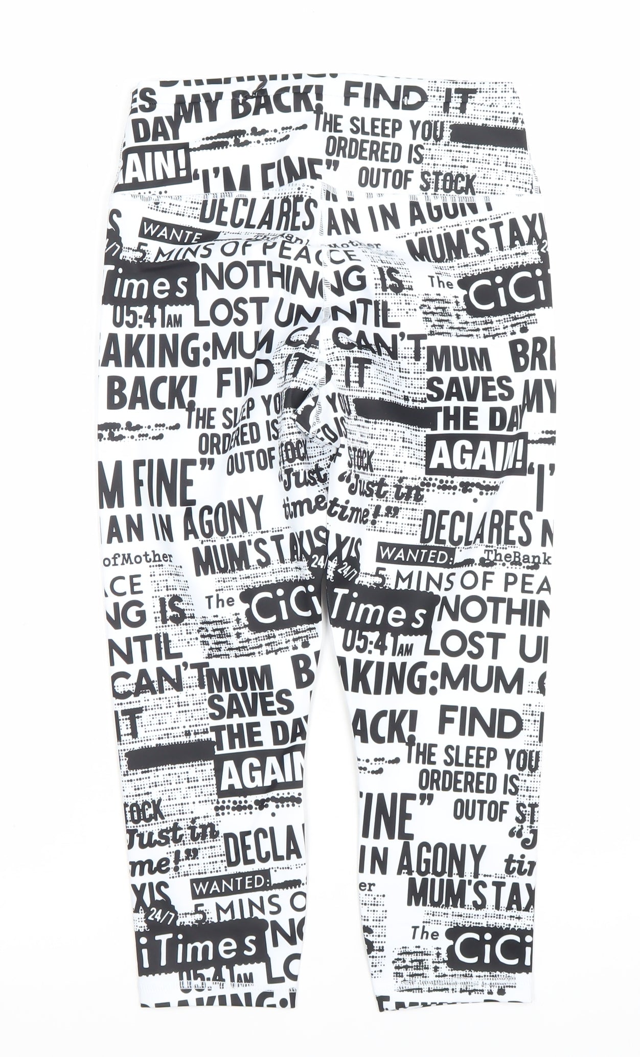 CiCi Womens Multicoloured S Slim Fit Word Print Activewear Leggings