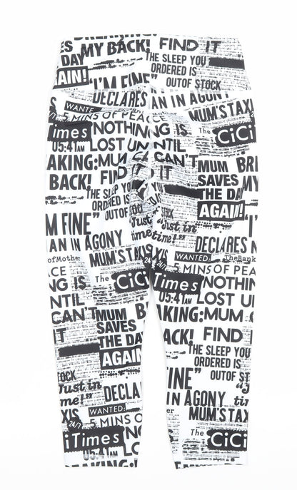 CiCi Womens Multicoloured S Slim Fit Word Print Activewear Leggings