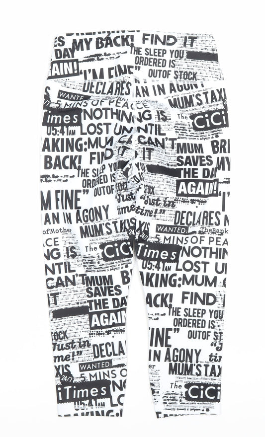 CiCi Womens Multicoloured S Slim Fit Word Print Activewear Leggings