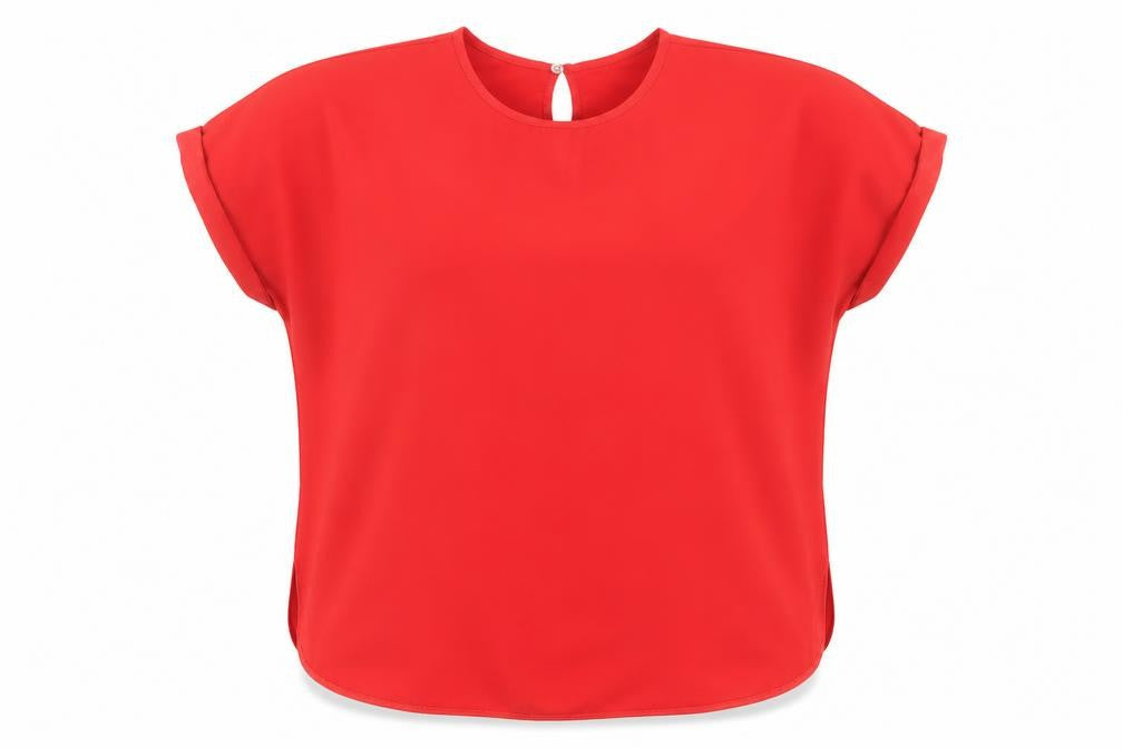 Womens UK Size 14 New Look Red Basic Blouse