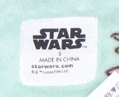 Star Wars Women Green Fleece Baby Yoda Pyjama Top Size S