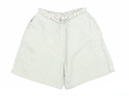 Mus & Bombon Women’s Grey Linen Paperbag Shorts S Relaxed Fit